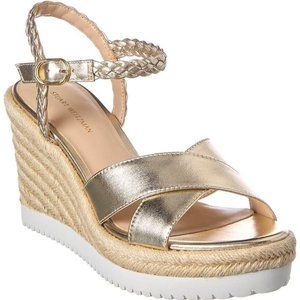 $450 STUART WEITZMAN MYKONOS BRAIDED LEATHER WEDGE ESPADRILLE SANDAL 11  (TC7)